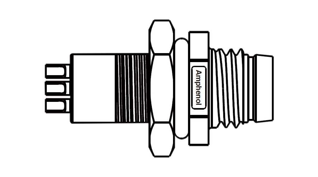 Ronde connectoren, M8, Stekker, Recht, Polen - 3, Soldeer, Paneelmontage